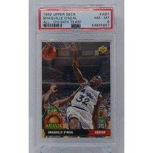 SHAQUILLE O'NEAL -- 1992/93 UPPER DECK - ALL-DIVISION TEAM -- AD1 -- PSA NM-MT 8